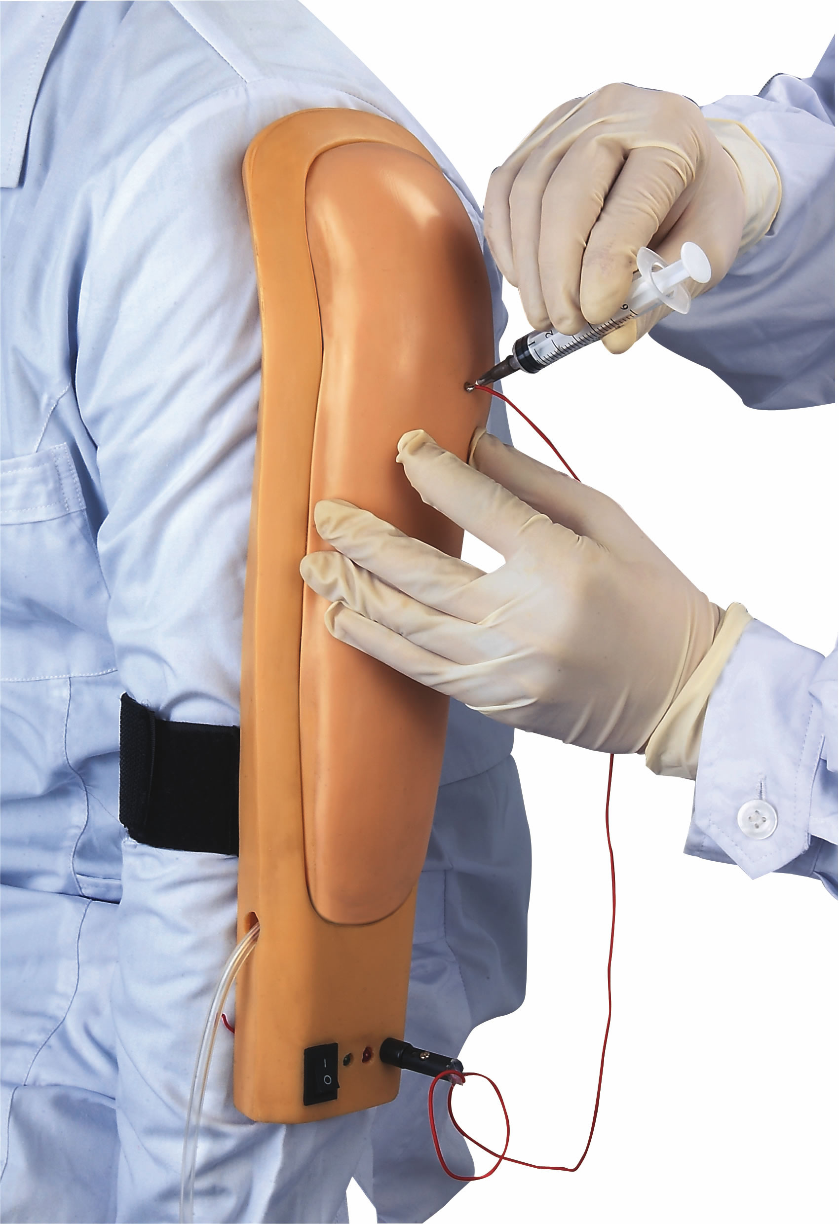 Bras portable de simulateur d'injection intramusculaire avec la couleur de la peau